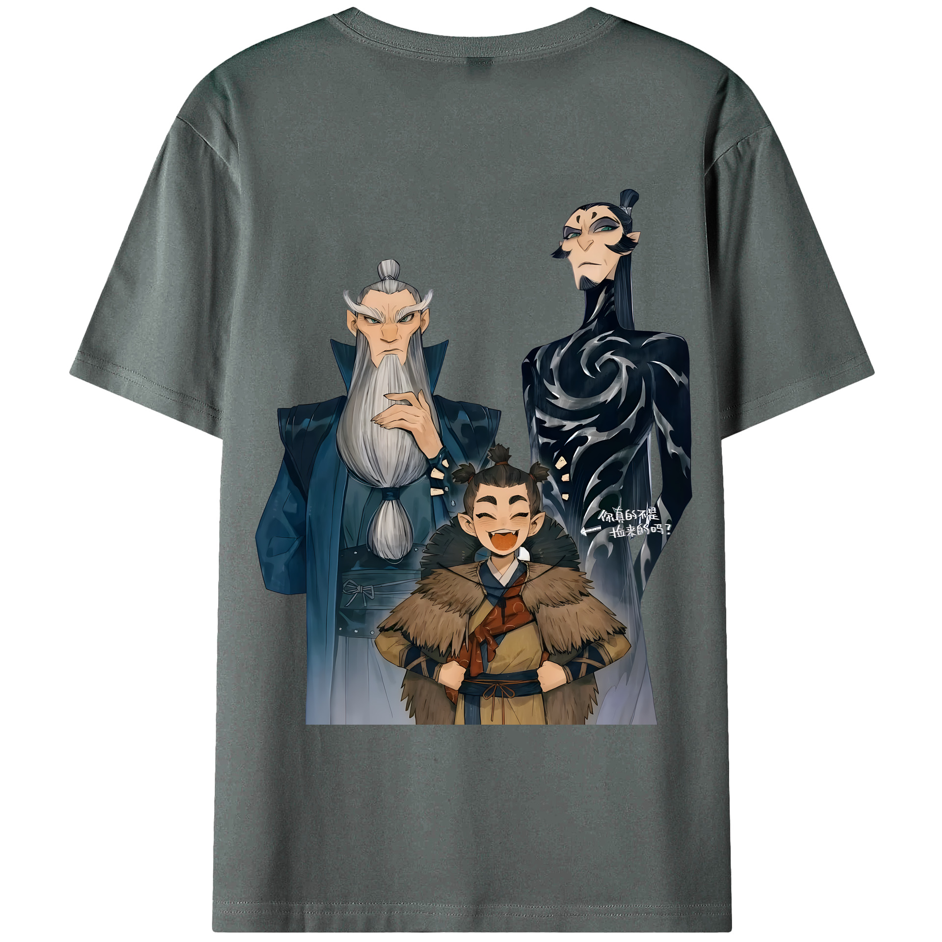 （画像用） Ne Zha 2 ナタ 魔童の大暴れ 綿100％ メンズ半袖Tシャツ（バックプリント） 通気性